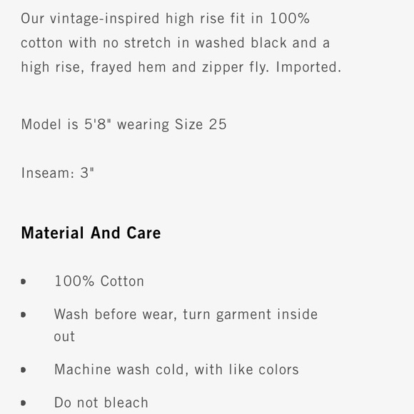 Abercrombie and Fitch high waisted black shorts - Picture 4 of 4